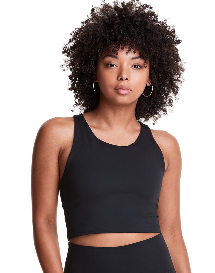 Champion Dame Tank Top Sort - Soft Touch Crop - Danmark YKD-396504